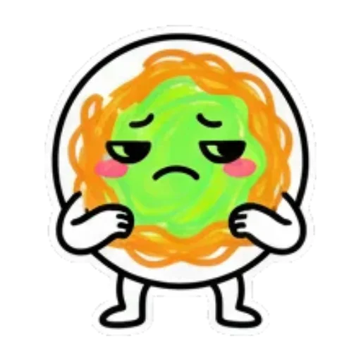 角色双手叉腰显得生气。 Cute Foodie Expressions sticker for expressive chats and social replies.