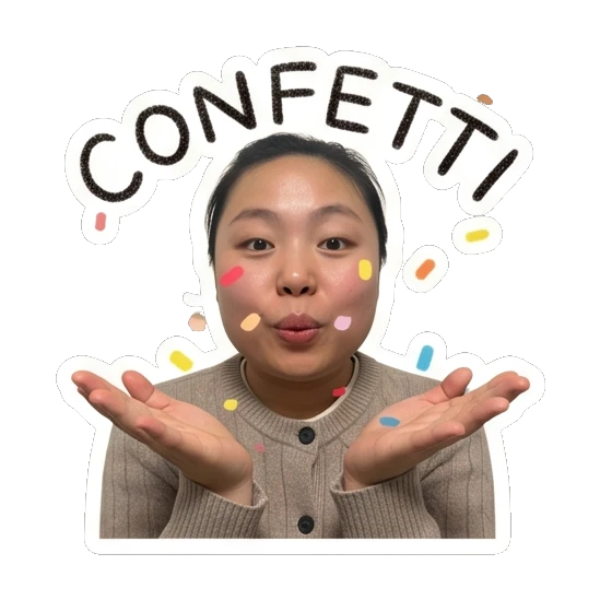 撒花庆祝表情 Daily Life of a Cheerful Girl sticker for expressive chats and social replies.