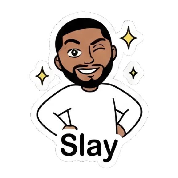 Bearded man posing confidently with hands on hips. Cool Guy Daily Vibes sticker for expressive chats and social replies.