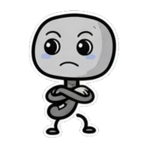 小人难过流泪抱臂 Expressive Grey Blob sticker for expressive chats and social replies.