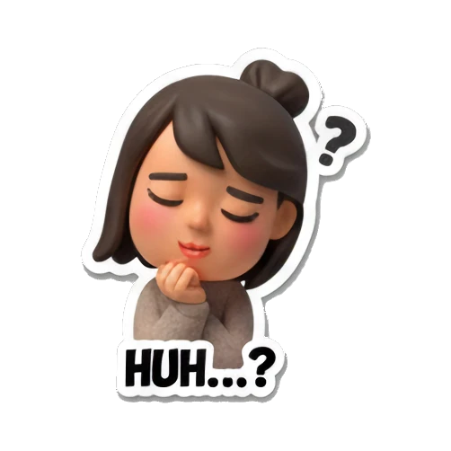 困惑的思考状态 Cute Daily Life Girl sticker for expressive chats and social replies.