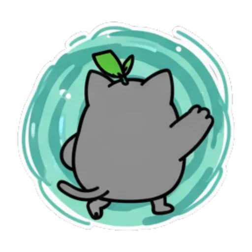 在水中旋转玩乐 Cute Leaf Creature Expressions sticker for expressive chats and social replies.