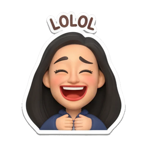 大笑的女孩 Daily Moods of a Modern Girl sticker for expressive chats and social replies.