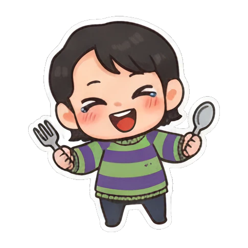 挥舞彩虹魔法 Striped Kid's Daily Moods sticker for expressive chats and social replies.