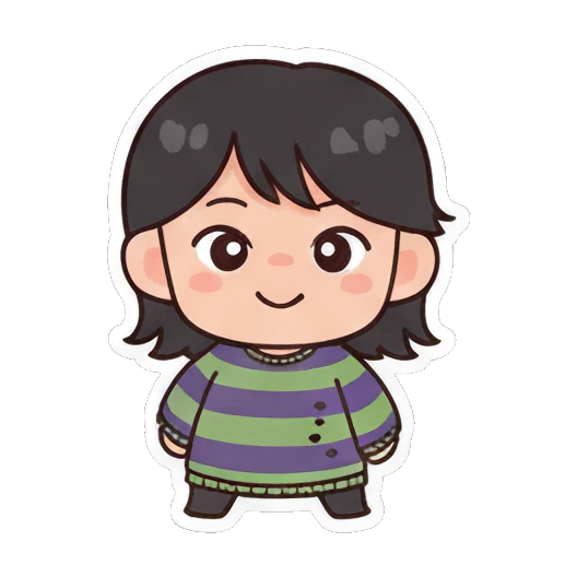 手持画笔 Chibi Girl's Daily Moods sticker for expressive chats and social replies.