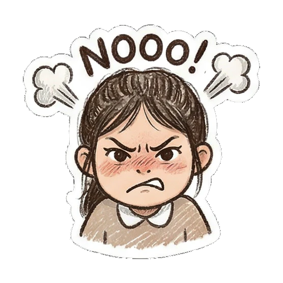 angry girl with steam Little Girl Daily Vibes sticker for expressive chats and social replies.