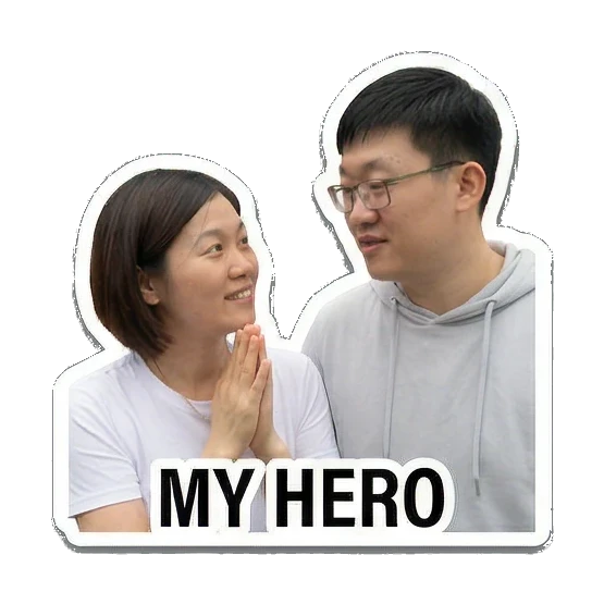 happy couple smiling Sweet Couple Moments sticker for expressive chats and social replies.