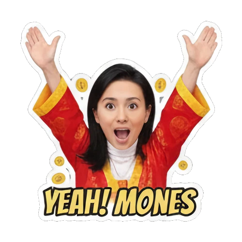 被金条包围 Wealthy Lady Fortune sticker for expressive chats and social replies.