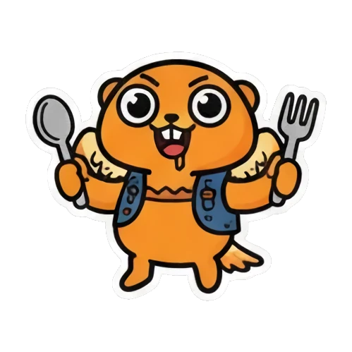 水獭拿着餐具 Winged Otter Daily Fun sticker for expressive chats and social replies.