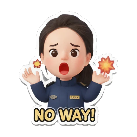 拒绝不行手势 Chibi Girl's Mood Diary sticker for expressive chats and social replies.