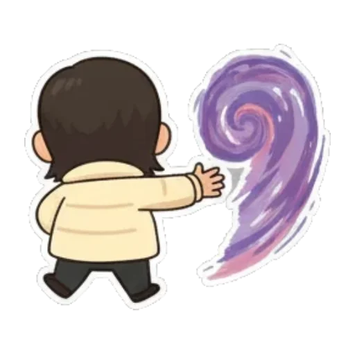 指向前方施展魔法 Chibi Expressive Stickers sticker for expressive chats and social replies.