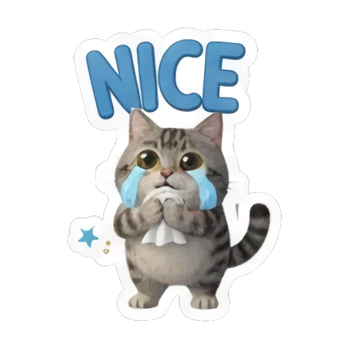 小猫笑到流泪 Festive Tabby Expressions sticker for expressive chats and social replies.