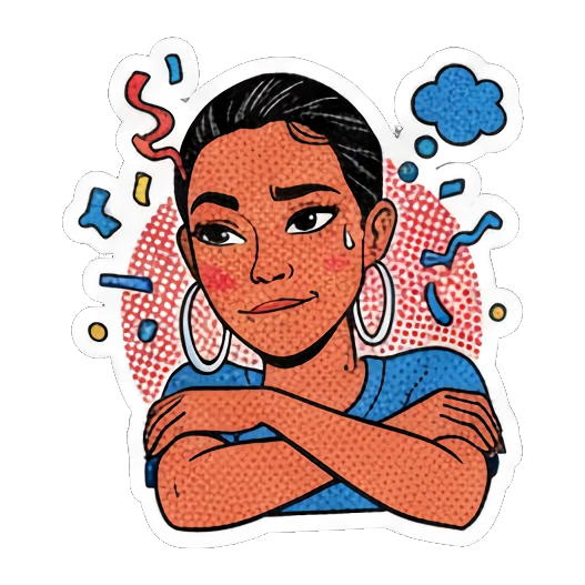 充满活力的女孩 Retro Pop Girl Expressions sticker for expressive chats and social replies.