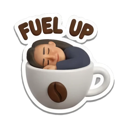 拿着法压壶的抓狂状态 Coffee Addict Girl sticker for expressive chats and social replies.