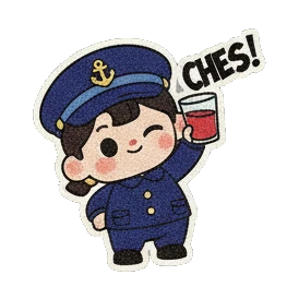 举杯畅饮，干杯！ Little Captain's Party Fun sticker for expressive chats and social replies.