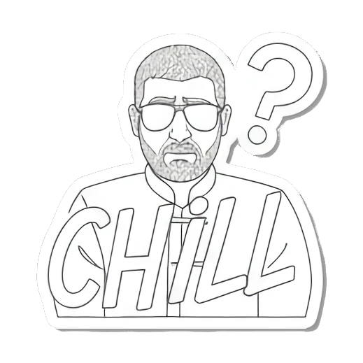 冷静男士：CHILL Minimalist Moods Man sticker for expressive chats and social replies.