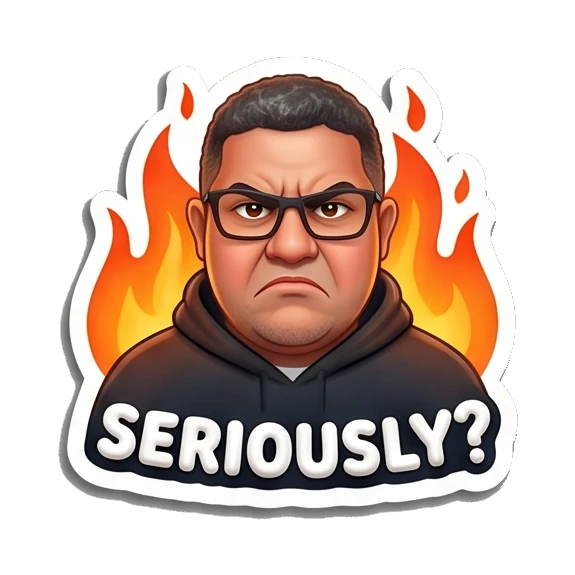 Man with glasses crying loudly with text CRYING. Tech Guy Daily Vibes sticker for expressive chats and social replies.