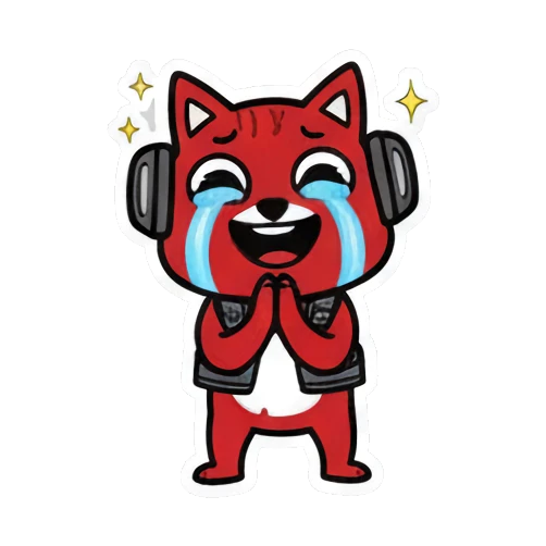 感动流泪 Red Squirrel Rocker sticker for expressive chats and social replies.
