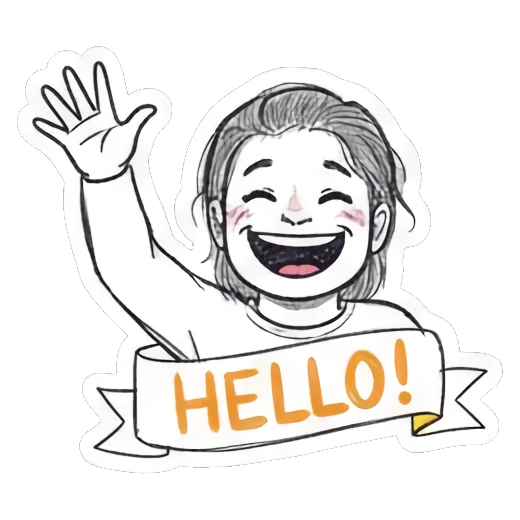 挥手打招呼的女孩 Doodle Girl Daily Vibes sticker for expressive chats and social replies.