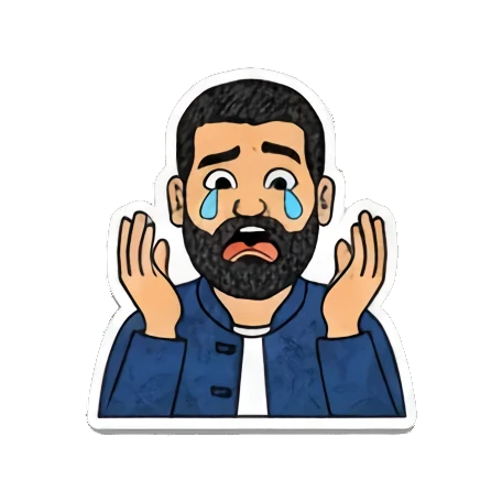 强壮肌肉男STRONG Bearded Man Expressions sticker for expressive chats and social replies.