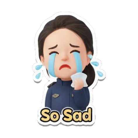 伤心哭泣女孩 Chibi Girl's Mood Diary sticker for expressive chats and social replies.