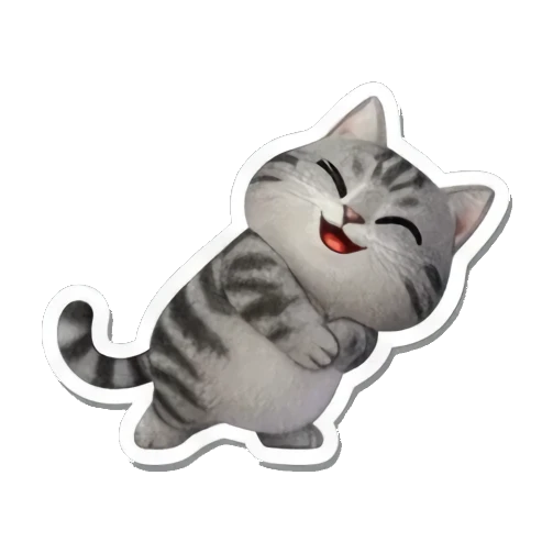 侧身大笑的猫咪 Playful Tabby Expressions sticker for expressive chats and social replies.