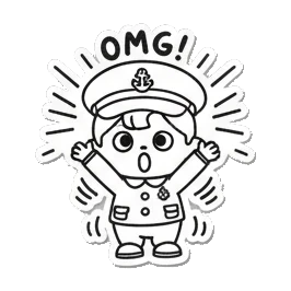 水手惊讶OMG Sailor's Expressive Adventures sticker for expressive chats and social replies.