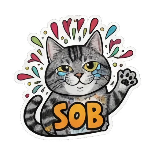 亡灵节艺术风格 Sugar Skull Tabby sticker for expressive chats and social replies.