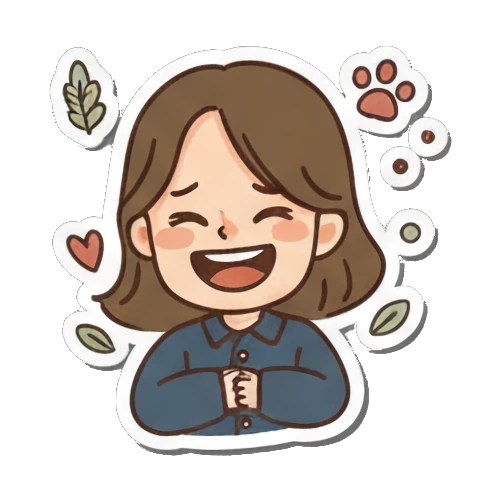 开心女孩双手合十 Vibrant Girl's Daily sticker for expressive chats and social replies.
