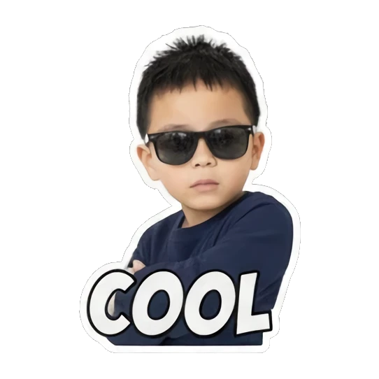 boy cool sunglasses Little Boy's Daily Moods sticker for expressive chats and social replies.