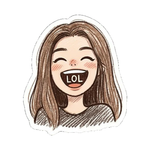 否定拒绝的表情 Daily Doodle Girl sticker for expressive chats and social replies.