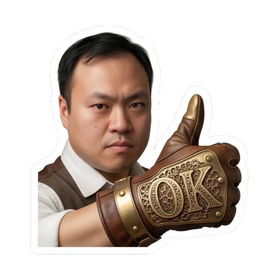 man giving thumbs up Steampunk Gentleman Adventures sticker for expressive chats and social replies.