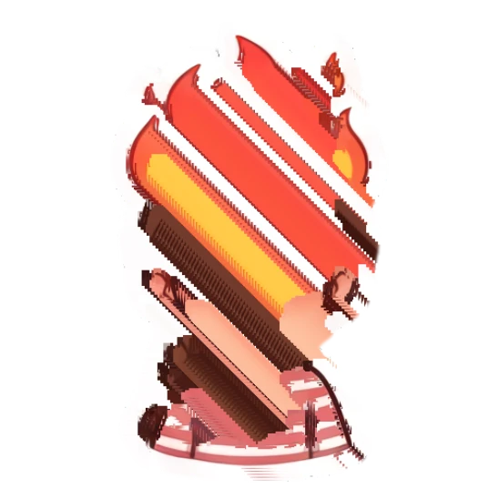 Girl looking furious with a burning fire aura Cheerful Brown-Haired Girl sticker for expressive chats and social replies.