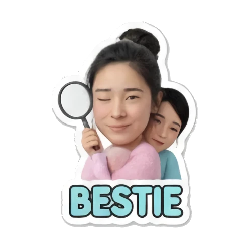欢呼雀跃的女孩 Modern Girl Expressions sticker for expressive chats and social replies.