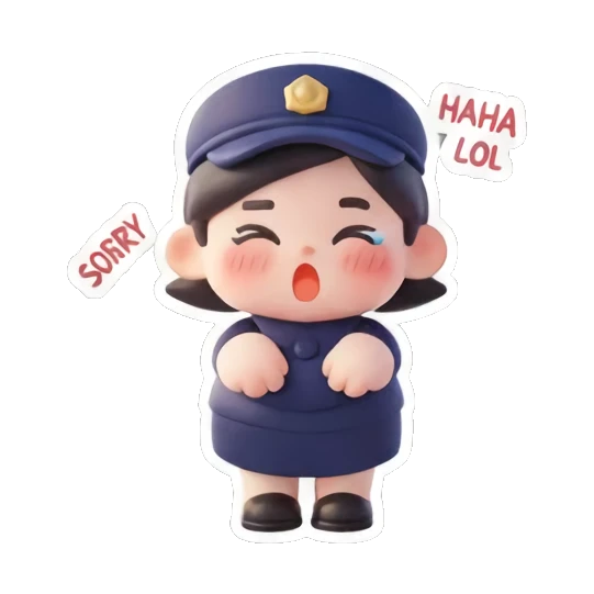小警官送出爱心 Chibi Officer's Daily Life sticker for expressive chats and social replies.
