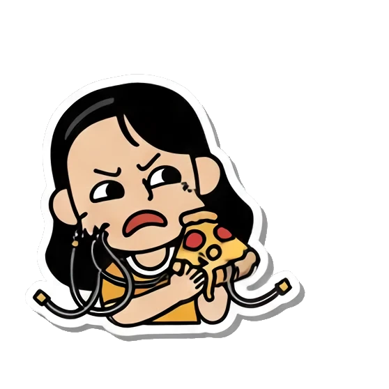 戴墨镜比耶 Daily Life of a Girl sticker for expressive chats and social replies.