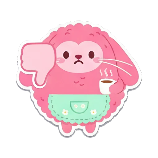 忧郁抱小熊 Pink Fluffy Buddy sticker for expressive chats and social replies.