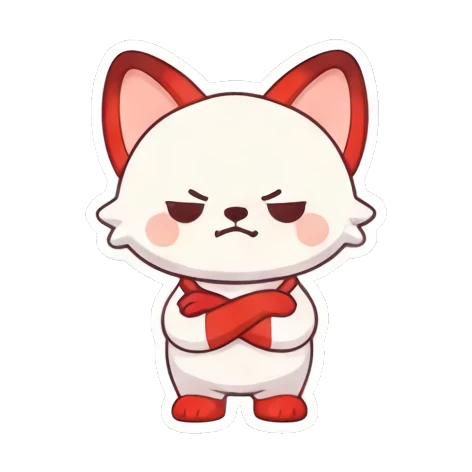 arms crossed grumpy fox Cheerful Red Fox Adventures sticker for expressive chats and social replies.