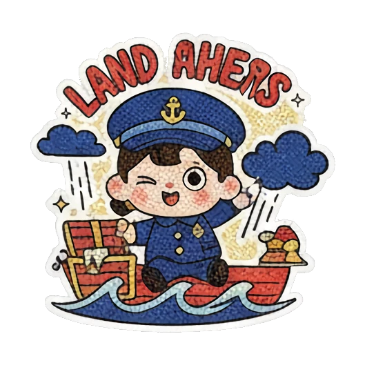 寻宝时间，水手开心 Little Sailor's Nautical Adventures sticker for expressive chats and social replies.