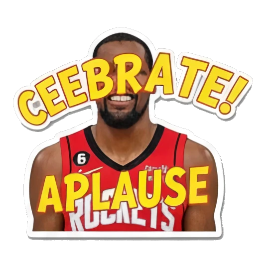 Durant smiling with 'APPLAUSE' text, celebrating. Kevin Durant Basketball Moods sticker for expressive chats and social replies.