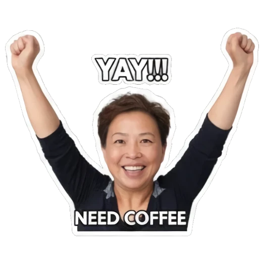 兴奋欢呼雀跃 Real Life Reactions sticker for expressive chats and social replies.