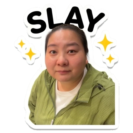 Woman looking confident with sparkle accents Daily Life of a Friendly Woman sticker for expressive chats and social replies.