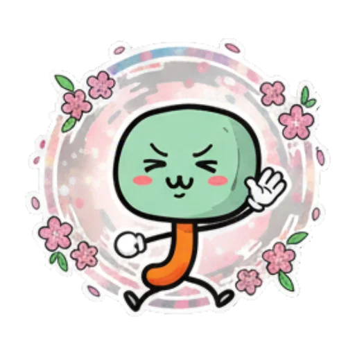 挥手再见 Expressive Green Blob sticker for expressive chats and social replies.
