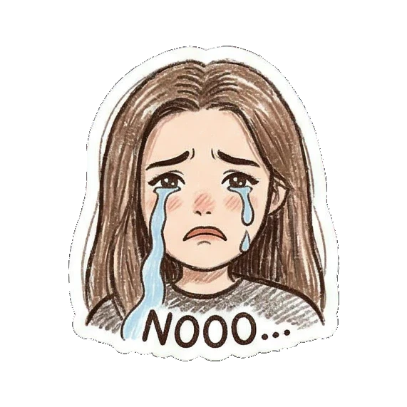 愤怒冒烟的反应 Daily Doodle Girl sticker for expressive chats and social replies.