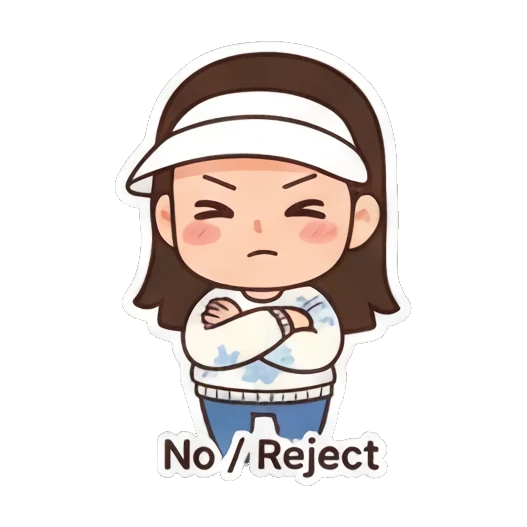 Angry girl with red face. Visor Girl's Expressive Day sticker for expressive chats and social replies.
