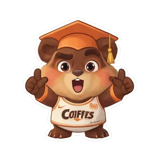 毕业熊双手举起欢呼雀跃 Coiffes Bear Graduation Stickers sticker for expressive chats and social replies.