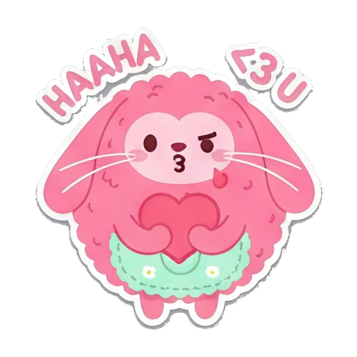 爱心比心示爱 Pink Fluffy Buddy sticker for expressive chats and social replies.