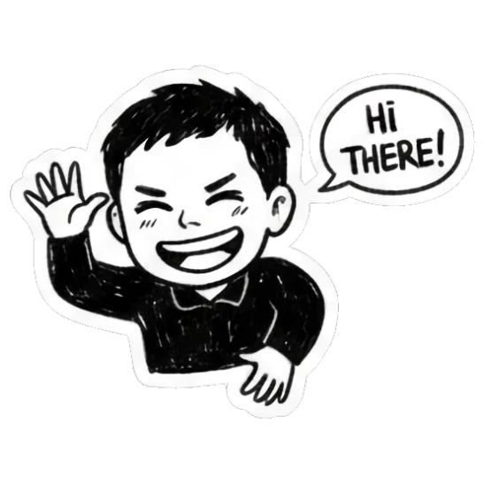 手绘小哥挥手HI THERE Doodle Guy's Moods sticker for expressive chats and social replies.