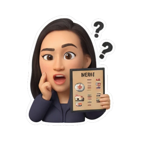 Girl looking confused at a menu Sushi Lover Girl sticker for expressive chats and social replies.