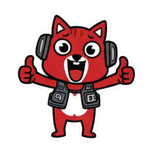 竖起大拇指点赞 Red Squirrel Rocker sticker for expressive chats and social replies.